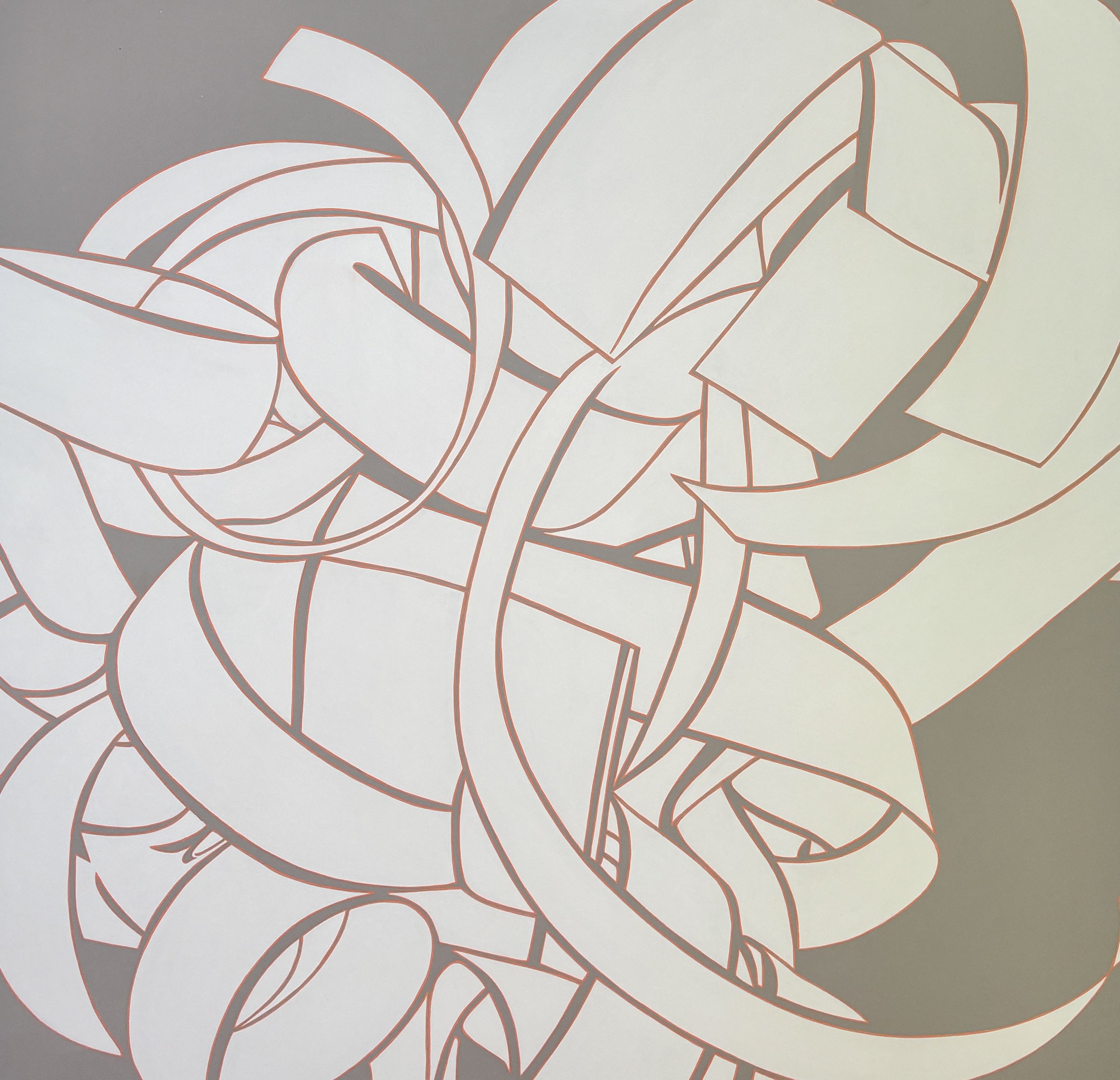 Lucy Soni, Heart and Dart, 2025-2026, Acrylic on canvas, 40 x 40 inches