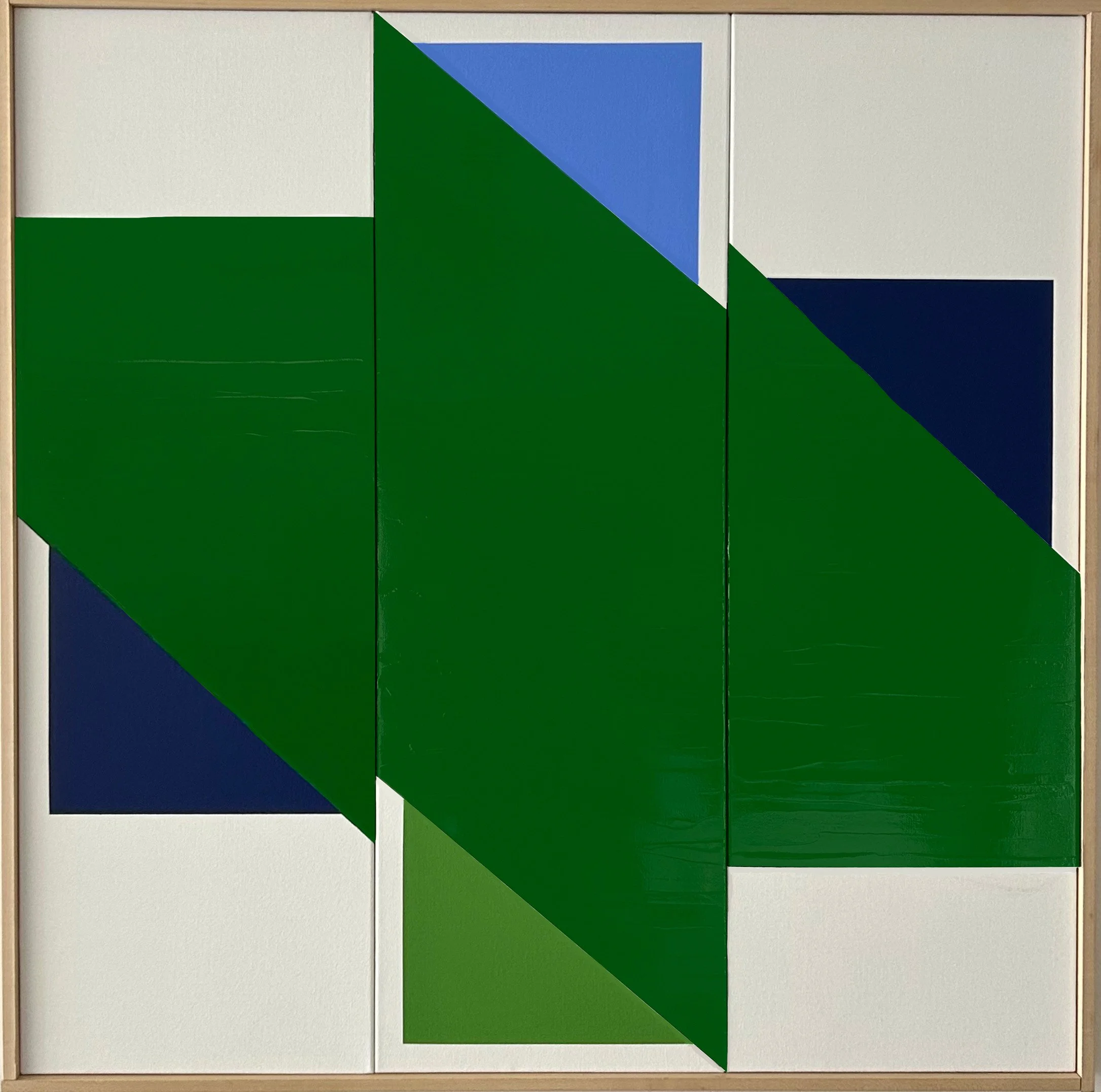 Jason Trotter, Interaction: Serrated Green, 2025, Acrylic on canvas, 37 x 37 x 2 inches