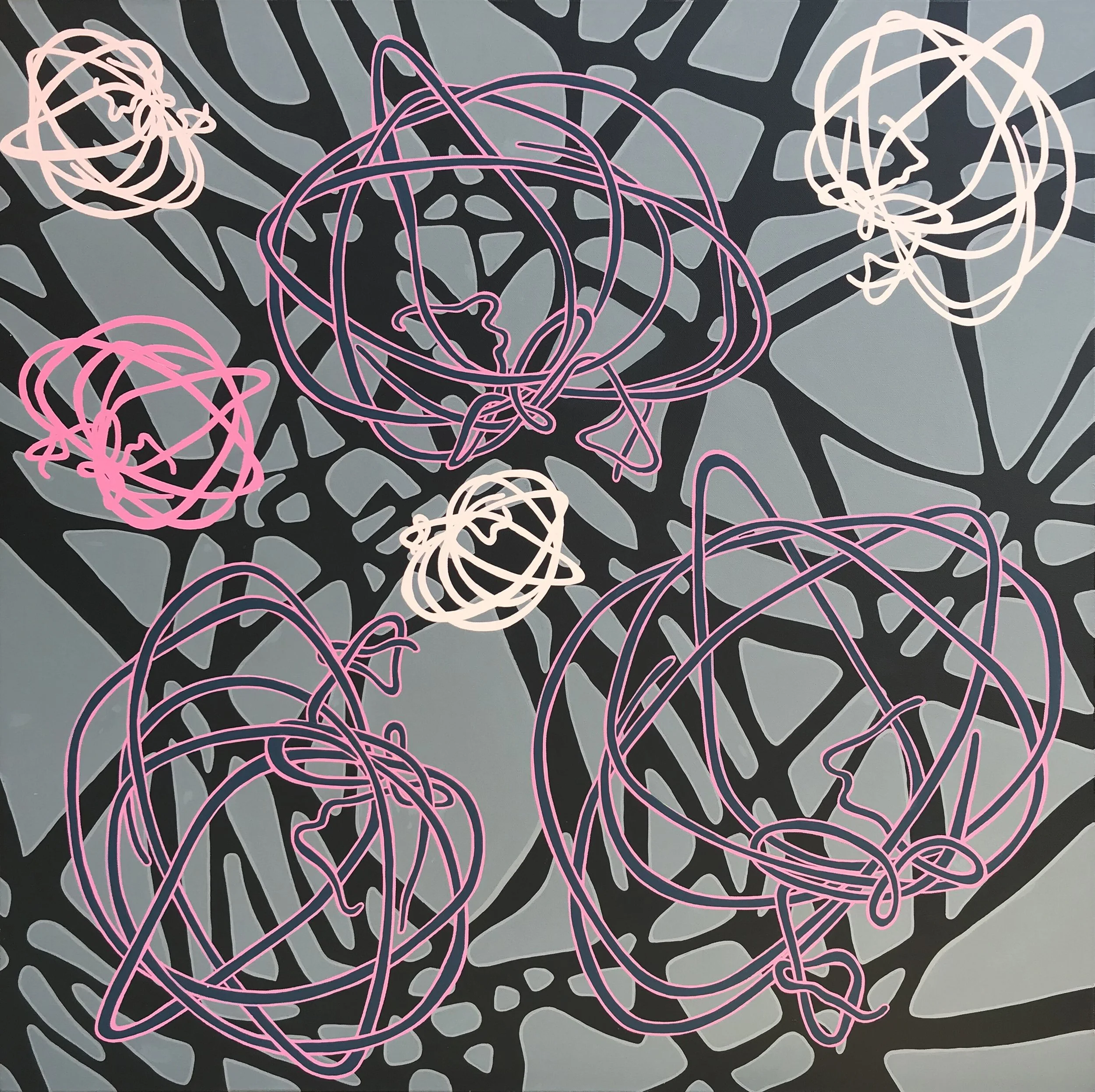 Lucy Soni, Float Into Space, 2010, Acrylic on canvas, 35.4 x 35.4 inches