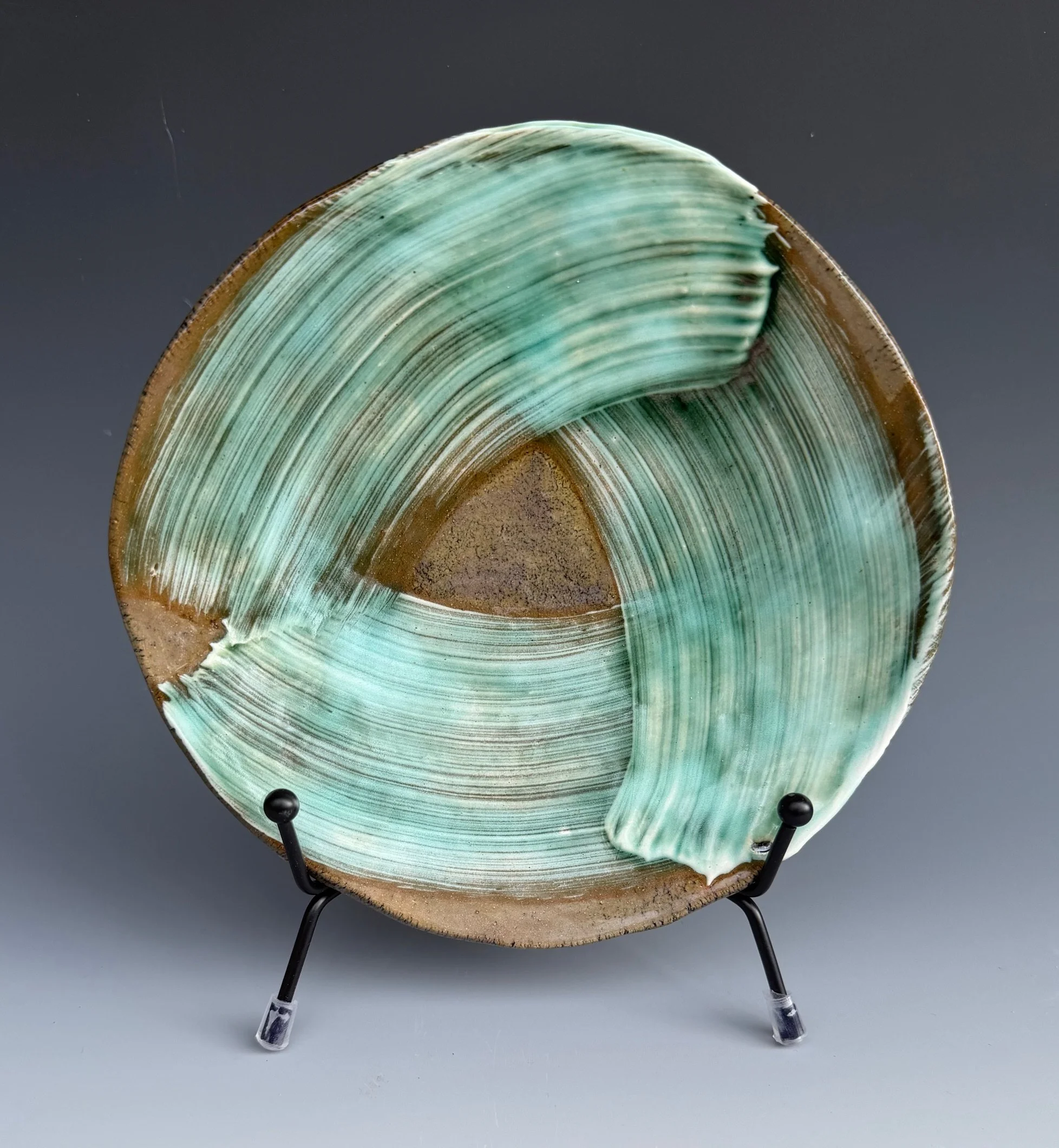 “3 Strokes_Front”; Ceramic; 6.5” diameter; 2018