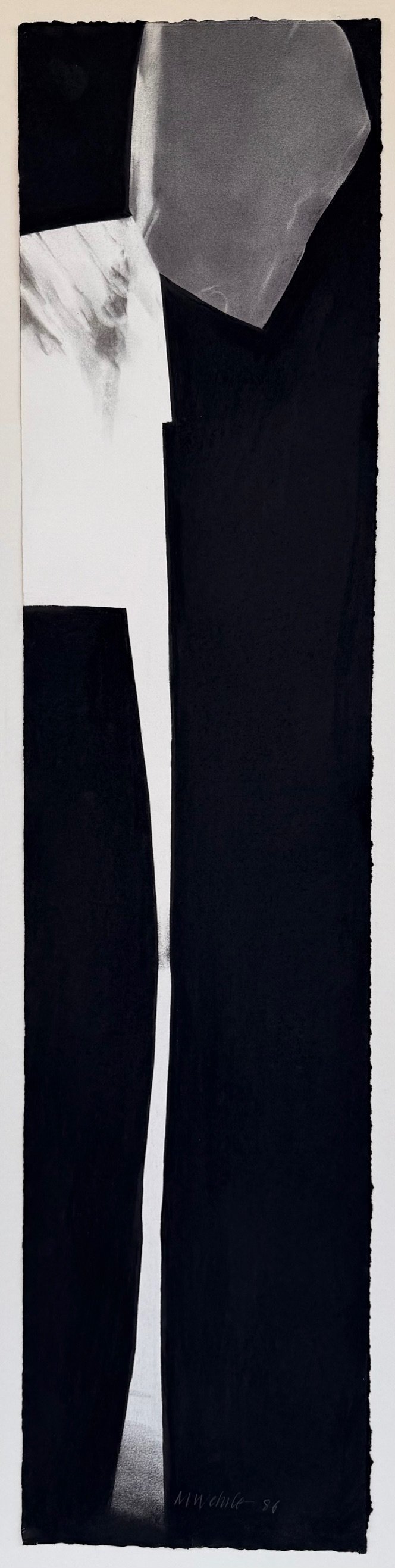 “Early Echo”; Charcoal & Graphite; 45”H x 13”W; 1985