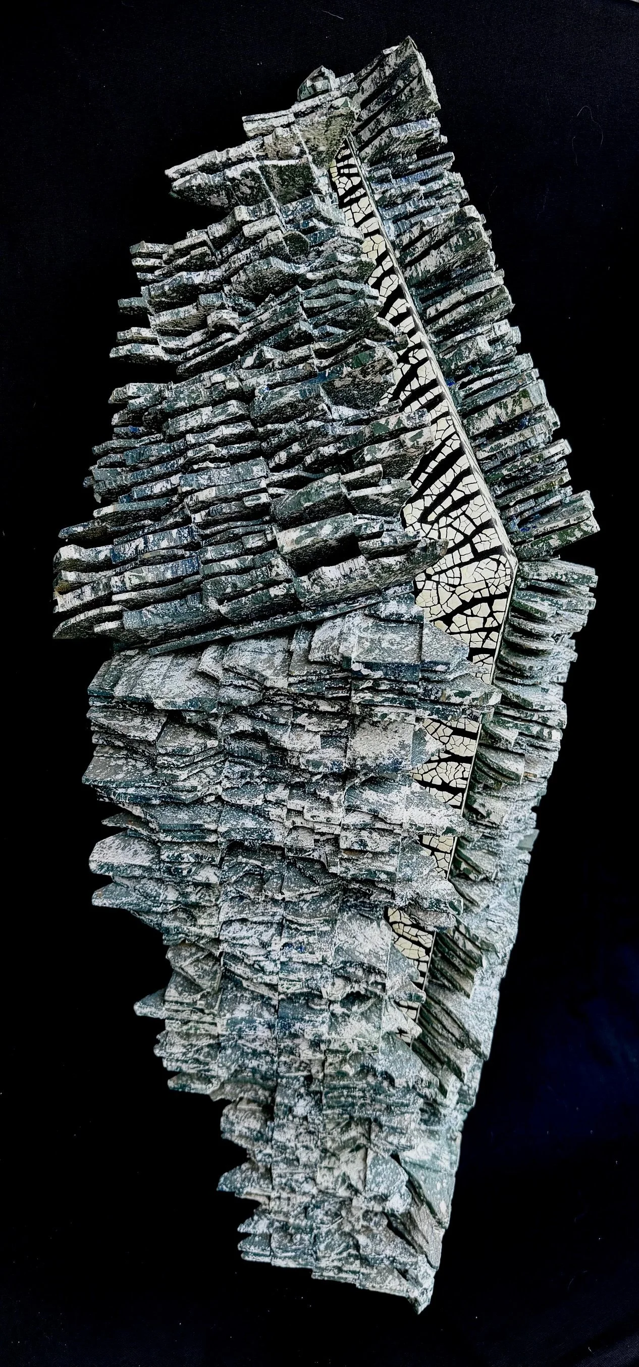 “Shield #1”_Side; Casein, Wood, Eggshell; 33.5”H x 17” W x 7”D; 1999