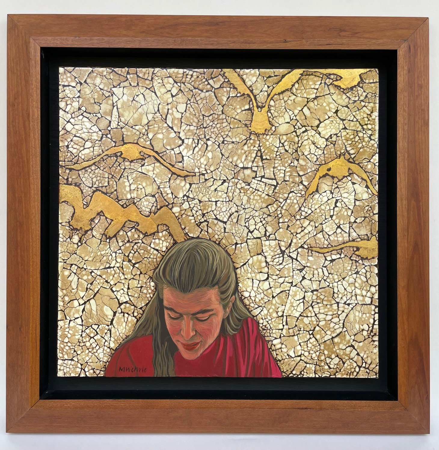 “Tourist Series #3”; Eggshell, Acrylic, Gold Leaf; 16H x 16.25”W; 1986