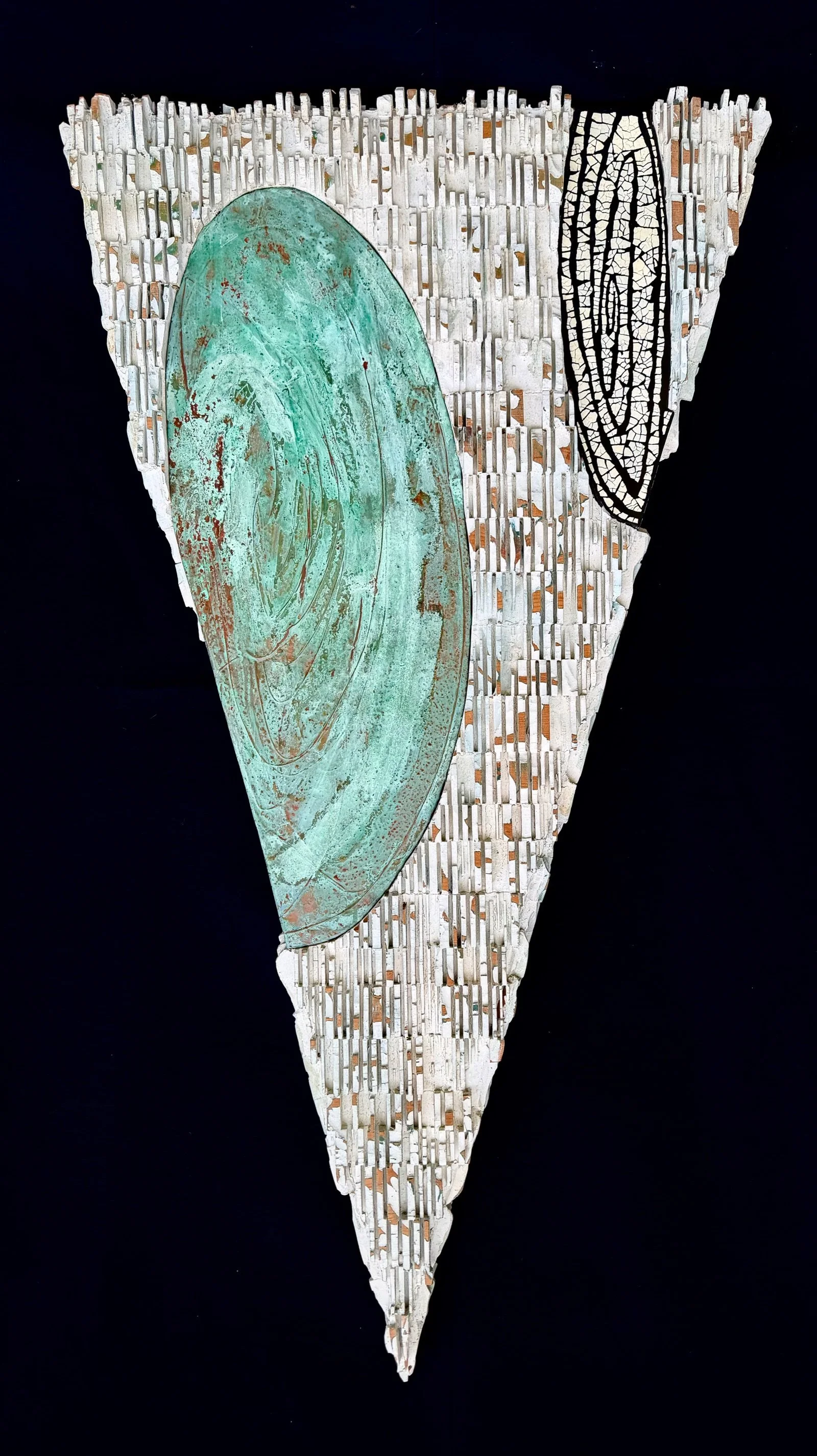 “Blue Pool”; Casein, Eggshell, Copper; 40”H x 22” W x 2”D; 1997