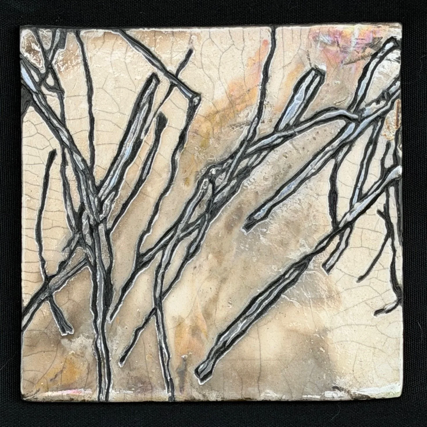 “Blue Grass”; Raku; 6”H x 6W x .25D; 2007