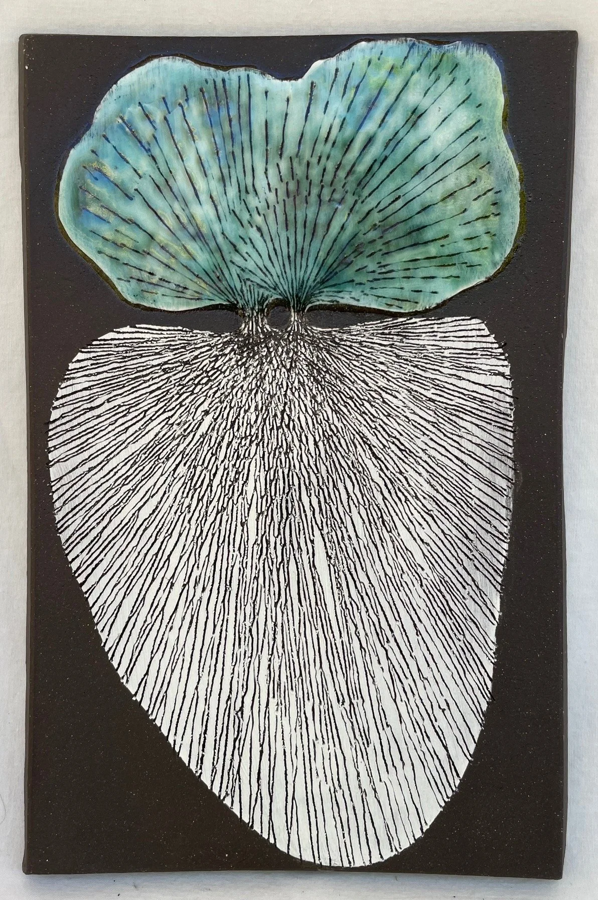 “Connection; Ceramic; 9”H x 5.75W x .25D; 2024