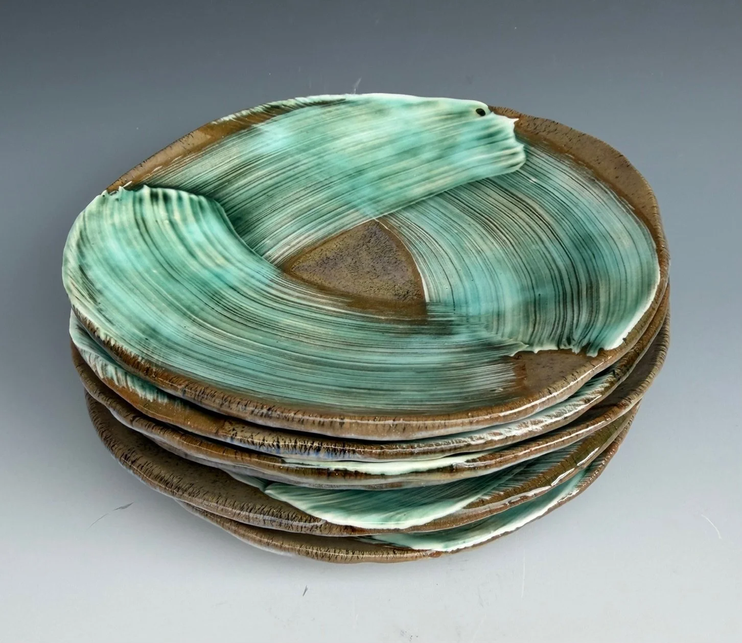 “3 Strokes_Stack”; Ceramic; 6.5” diameter; 2018