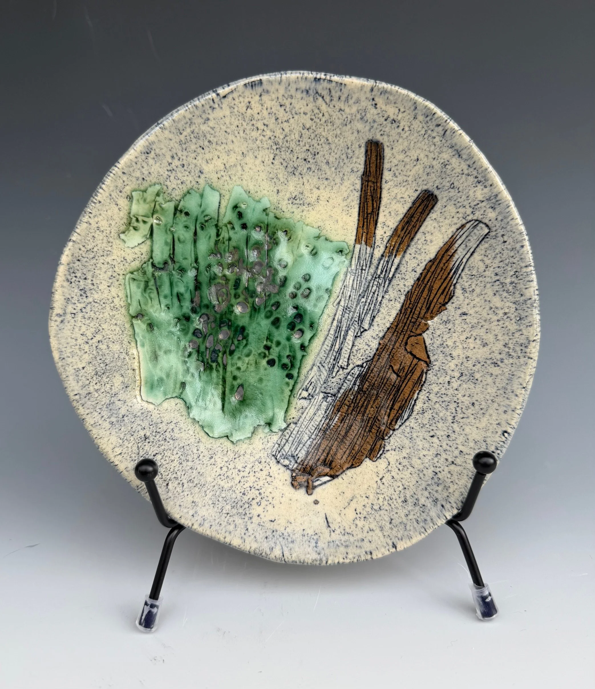 “Flora #1”; Ceramic; 6.5” diameter; 2018