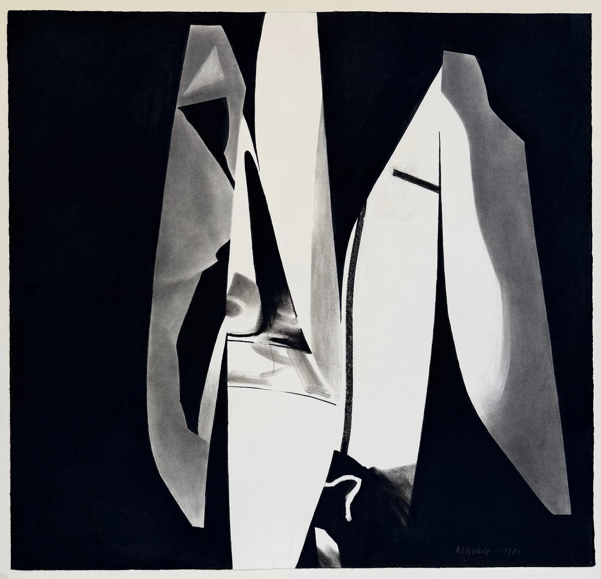 “Green Broke”; Charcoal & Graphite; 33”H x 34”W; 1985