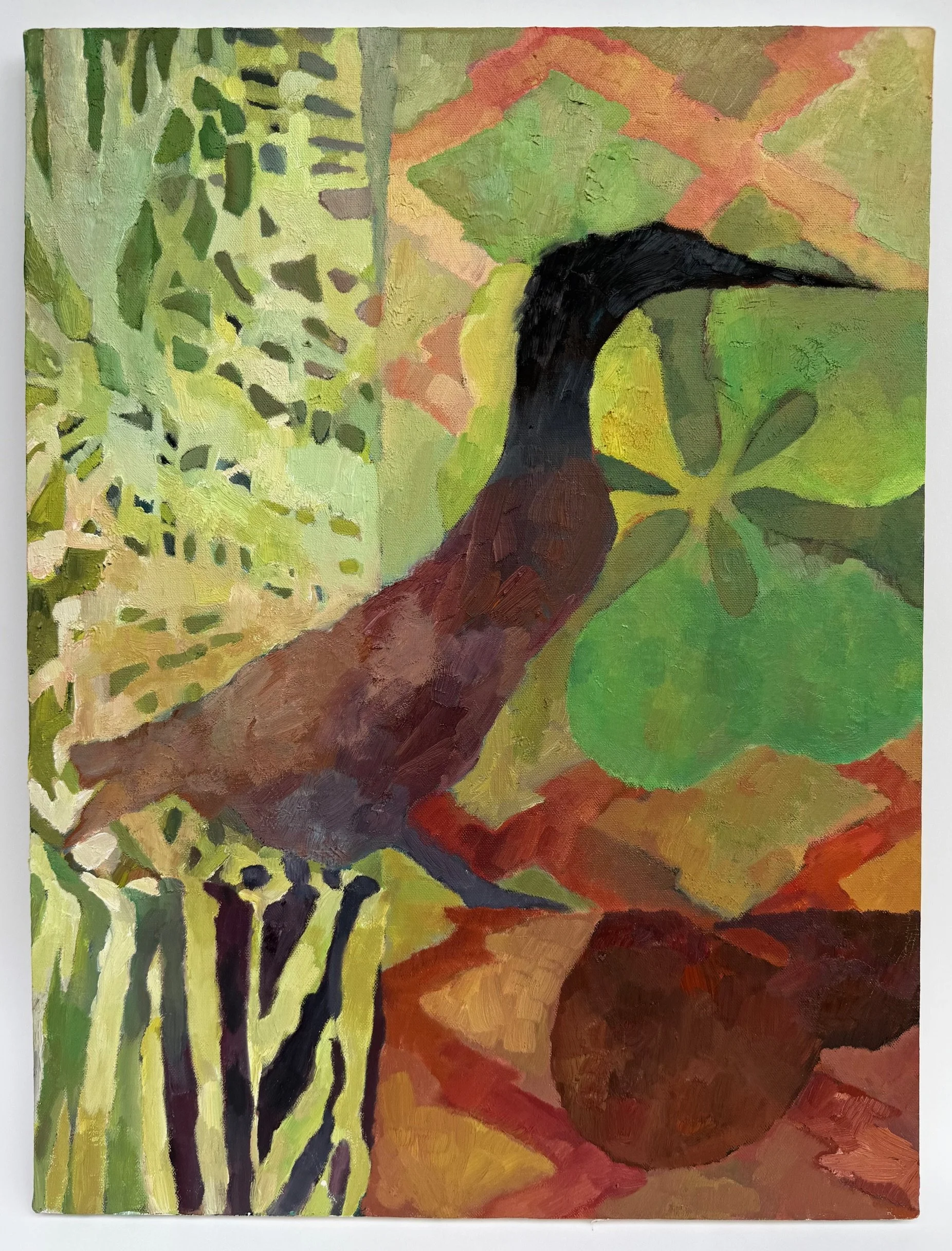 “Loon, Red & Green”; Oil; 24”H x 18”W; 1987
