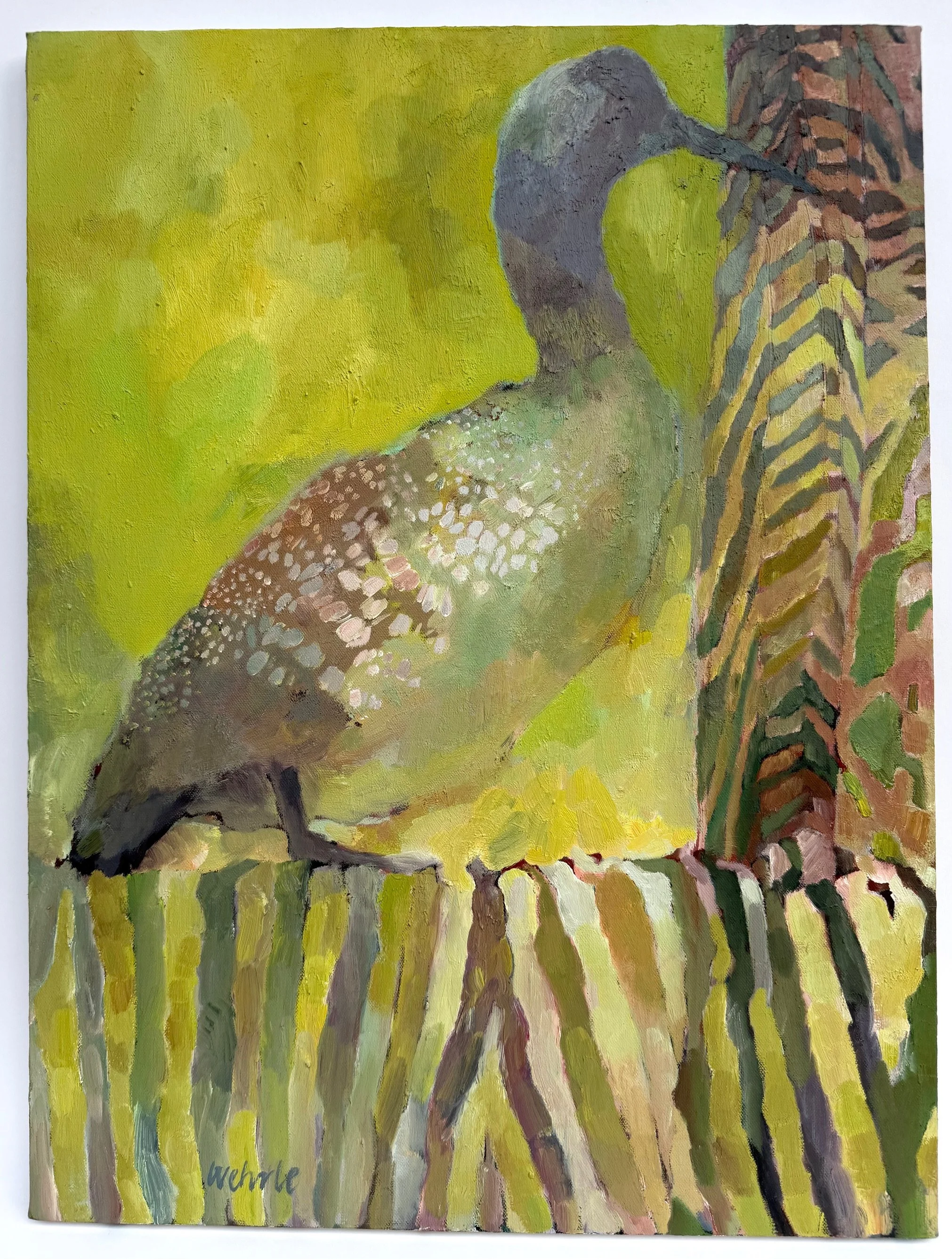 “Loon, Yellow Green”; Oil; 24”H x 18”W; 1987