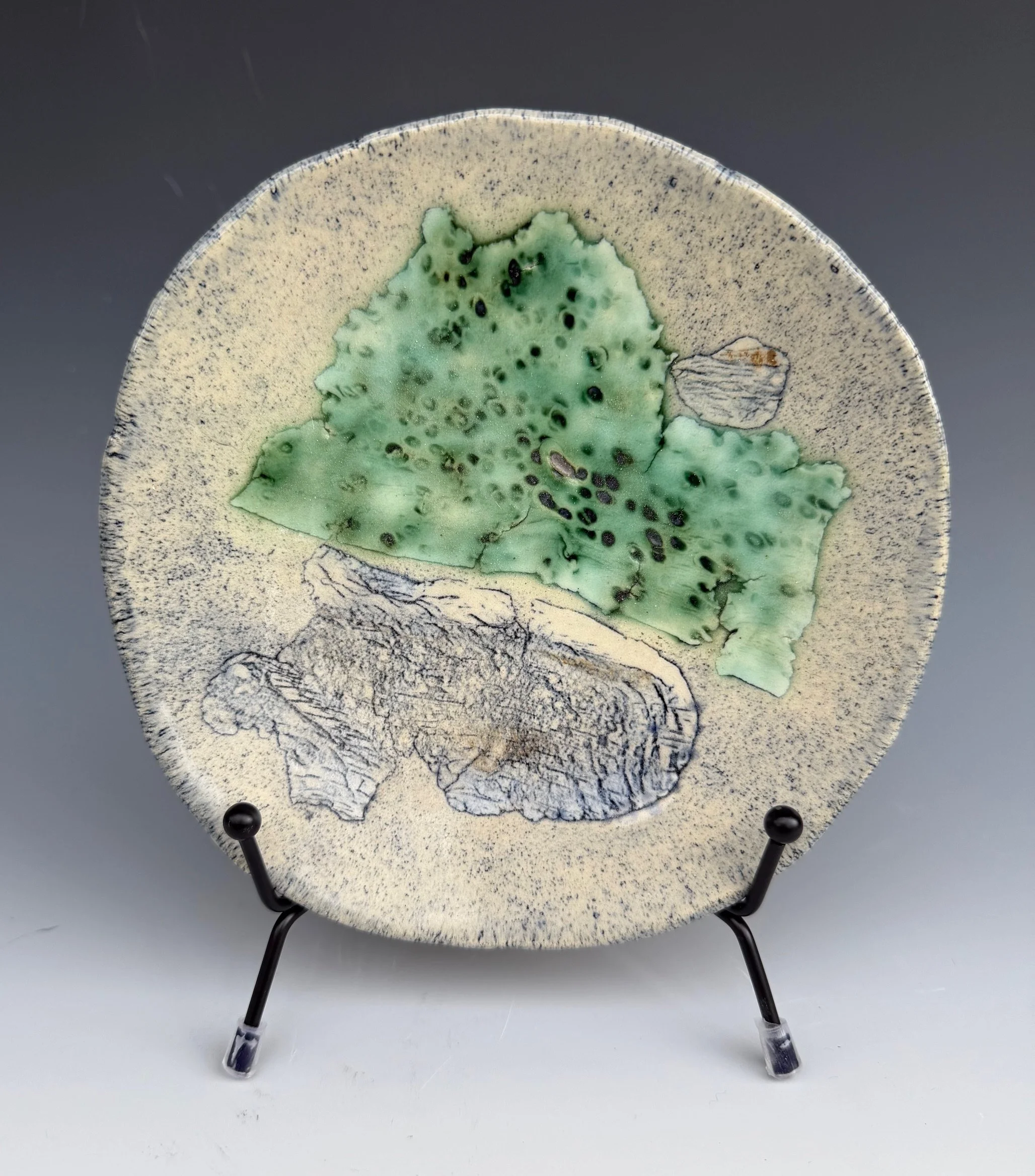 “Flora #2”; Ceramic; 6.5” diameter; 2018