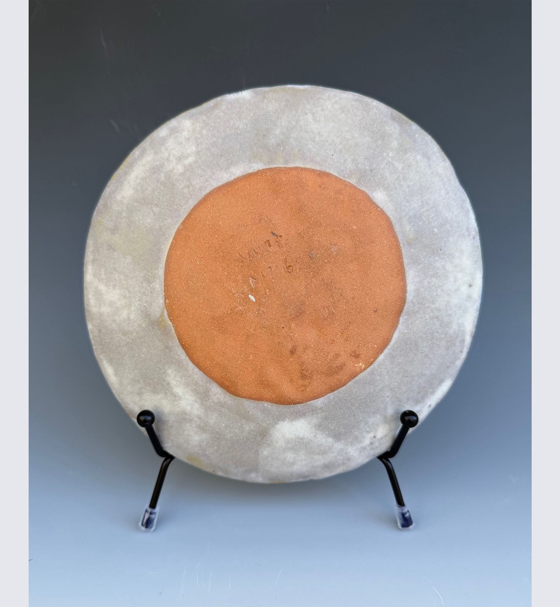 “3 Strokes_Back”; Ceramic; 6.5” diameter; 2018