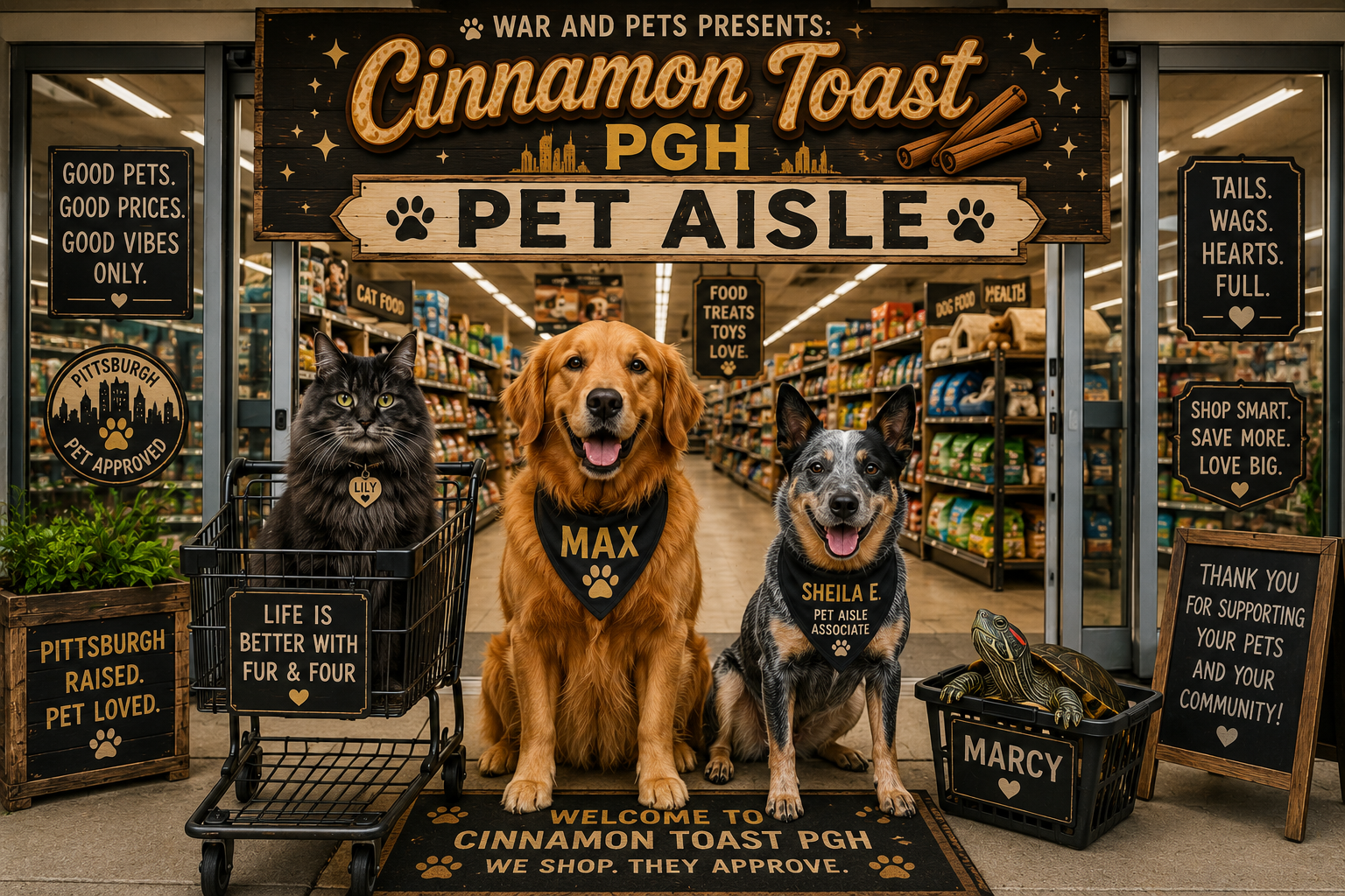 War and Pets Presents: Cinnamon Toast PGH Pet Aisle