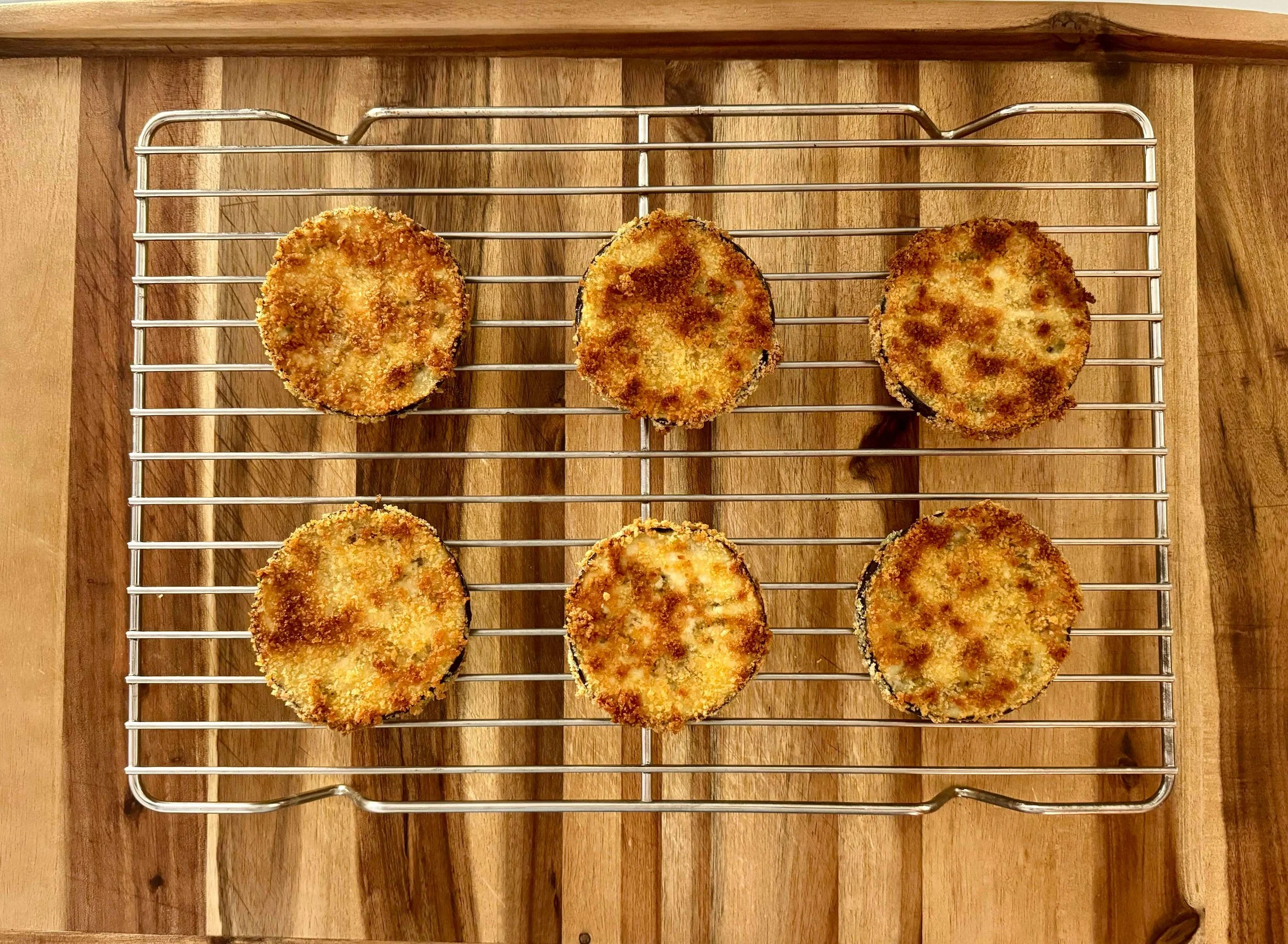 photo of 6 baked eggplant slices