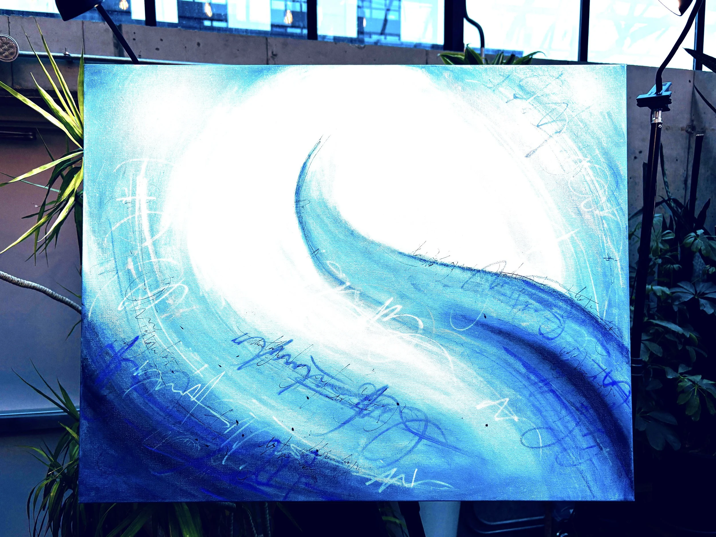 Original artwork by Hanna Bruer, created at a live painting event.