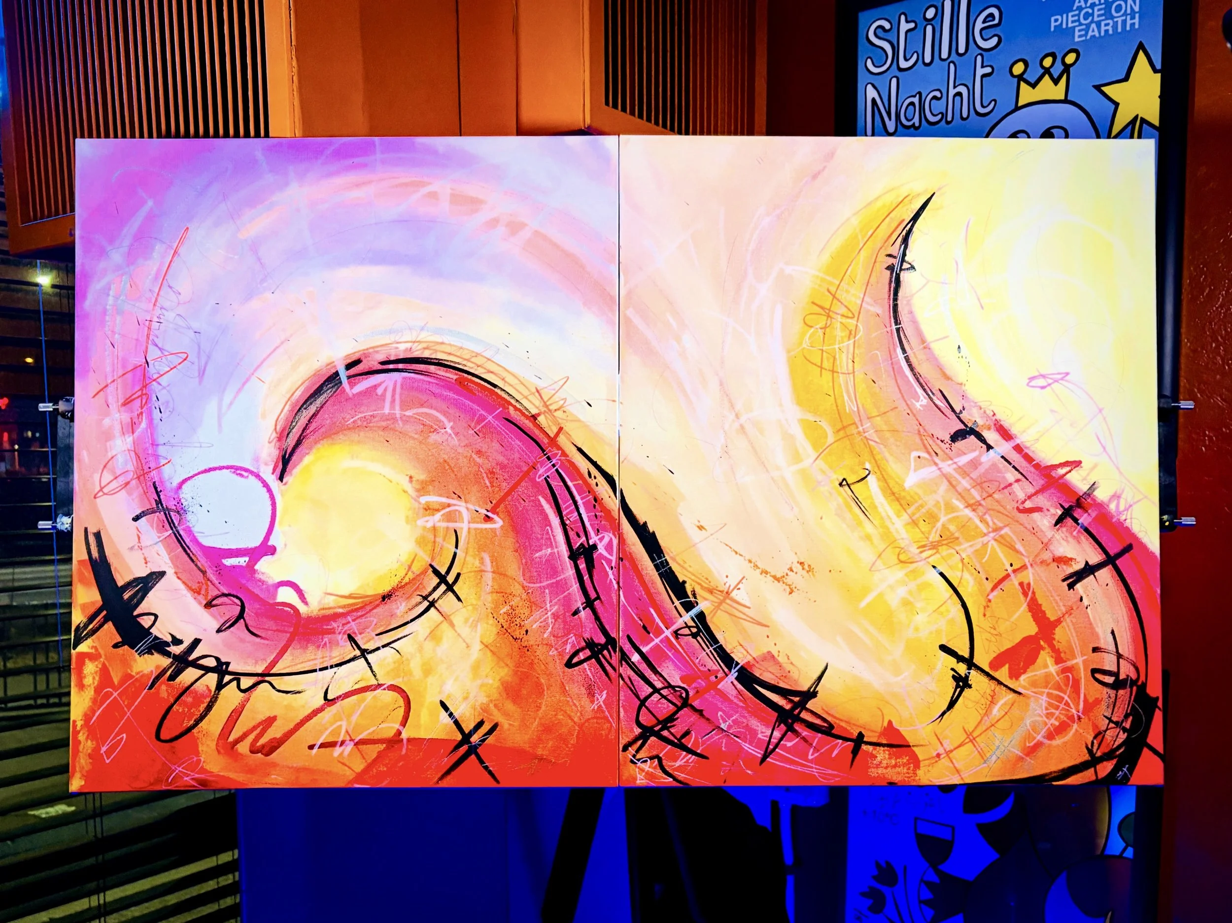 Original artwork by Hanna Bruer, created at a live painting event.