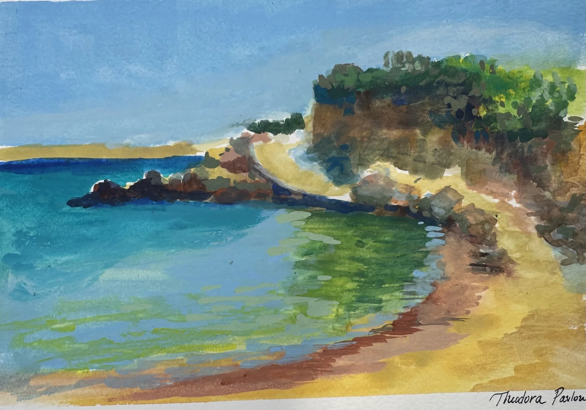 Amoopi beach watercolor
