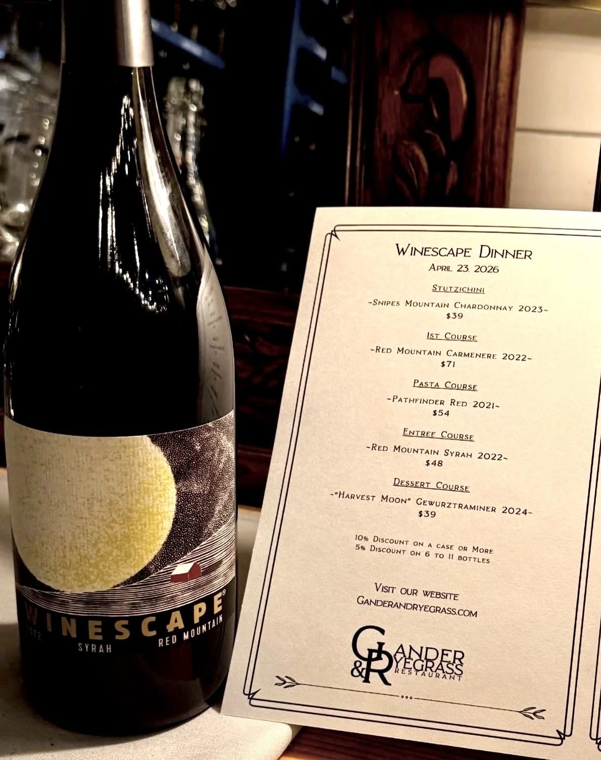 Winescape + Gander & Ryegrass 