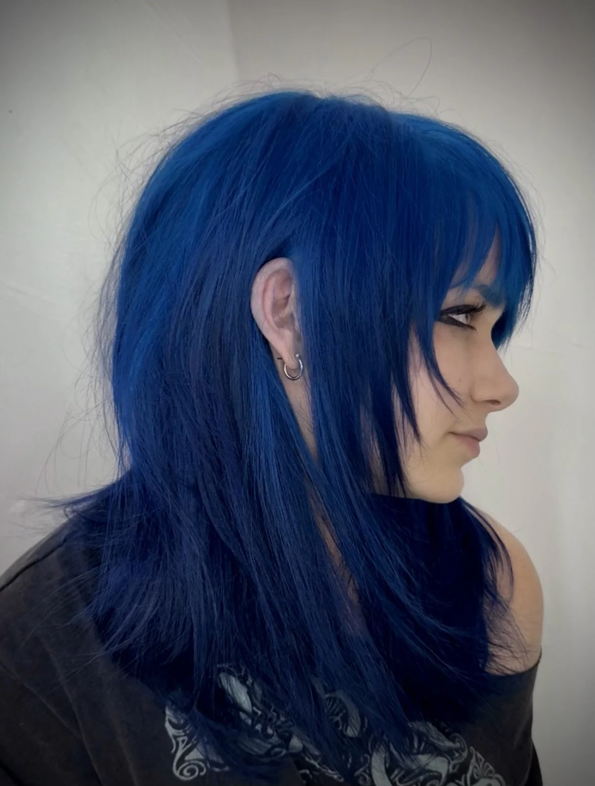 Blue Emo Haircut and Vivid Color by a Denver Alternative Hairstylist