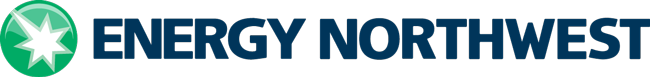 Energy Northwest logo with text in blue and a green and white emblem