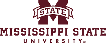 Mississippi State University logo with a maroon 'M' and a white banner reading 'State'