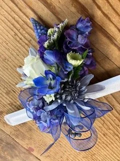 Vibrant Blue Wrist corsage for Prom or Wedding