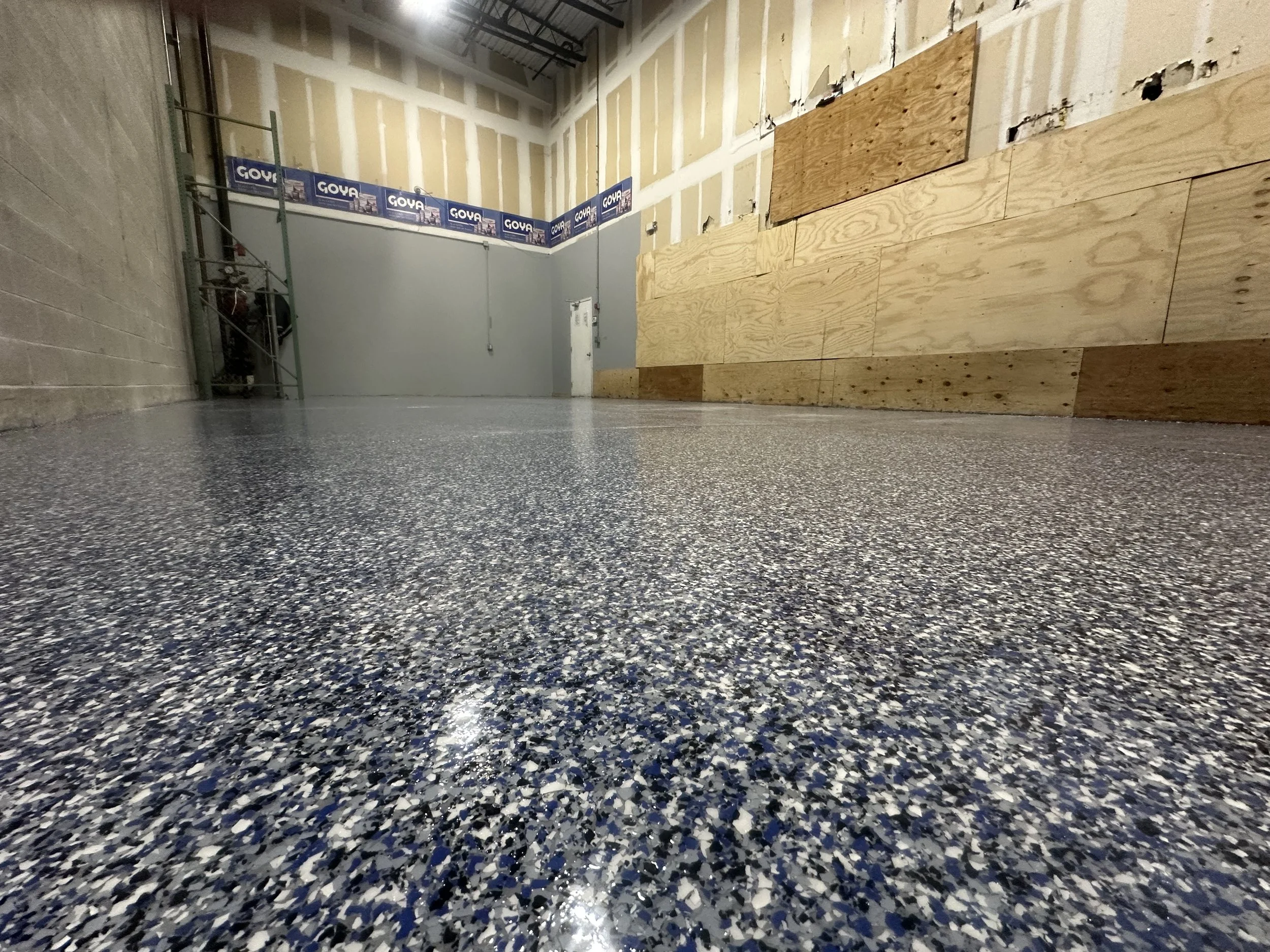Epoxy Flake Floor in Commack, NY Warehouse