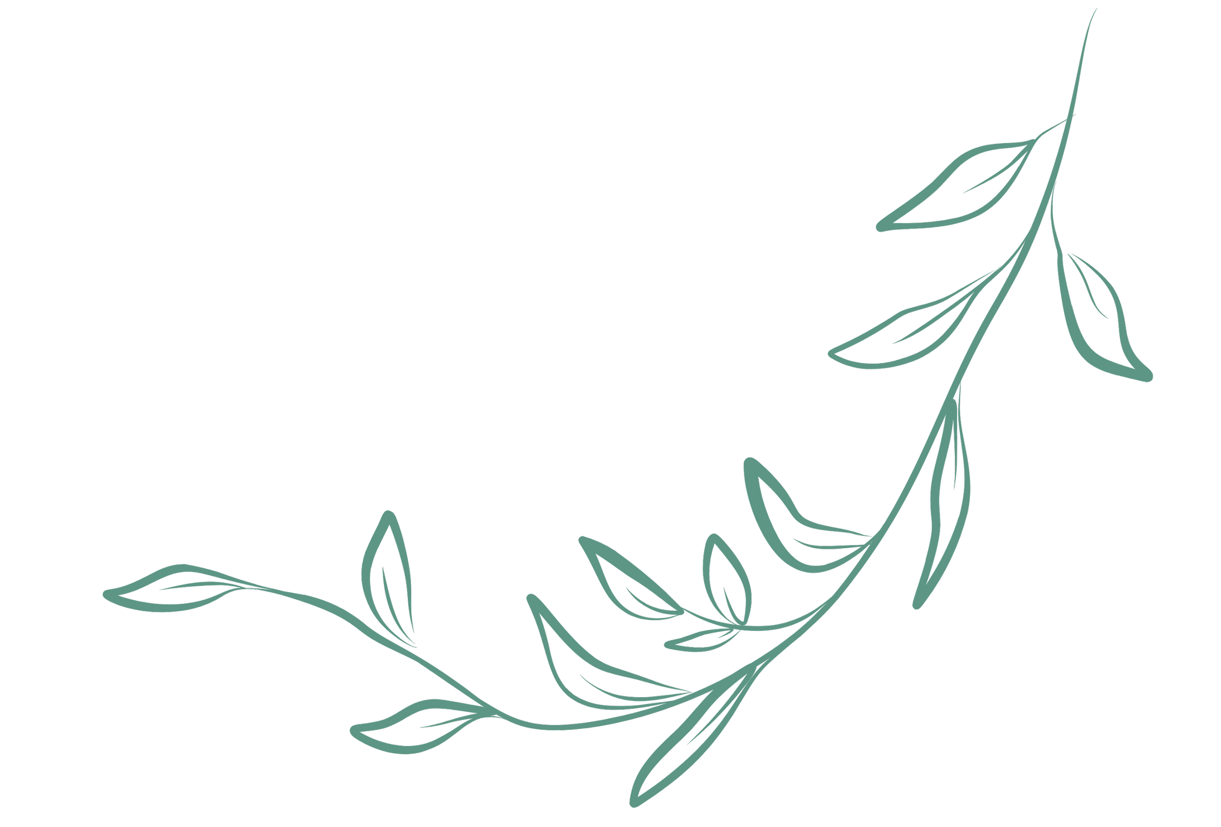 Outline illustration of a circular floral wreath with leaves on a black background.