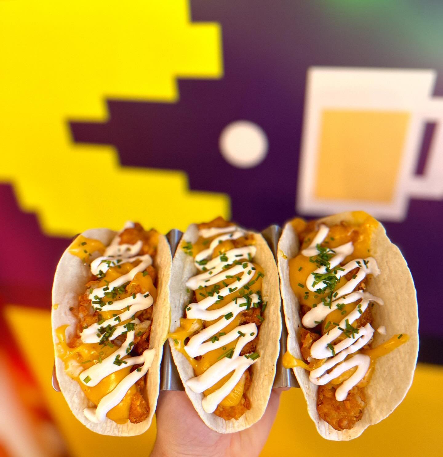 Don&rsquo;t forget it&rsquo;s Taco Tuesday with a new taco on deck! 

Cheesy Fiesta Potato Tacos!!

Seasoned Tater Tots topped with cheese, sour cream and chives! 

Every Tuesday 2 for 12 taco specials and house made margarita specials!! 

Yes it&rsq