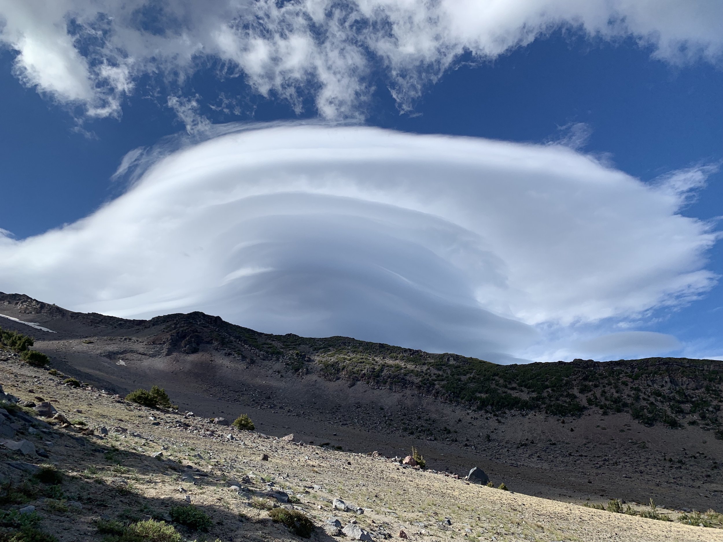 Lenticular clouds from the clear creek route on mt shasta