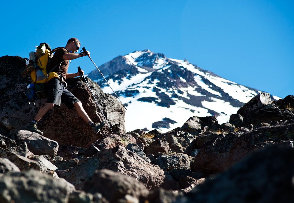 Approaching basecamp on the Hotlum-Bolam route Mt. Shasta. photo: Garret Smith