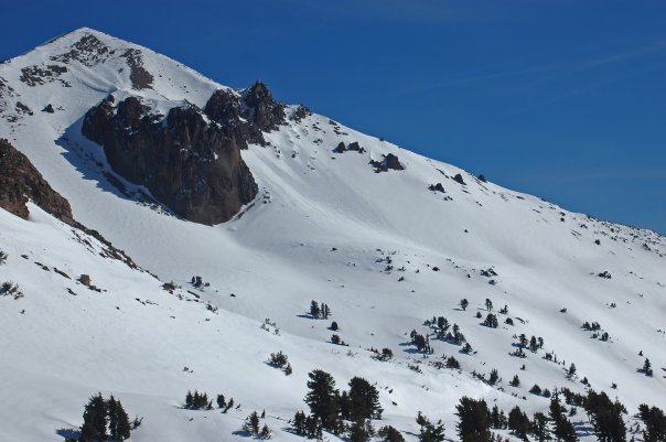 Lassen peak covered in snow