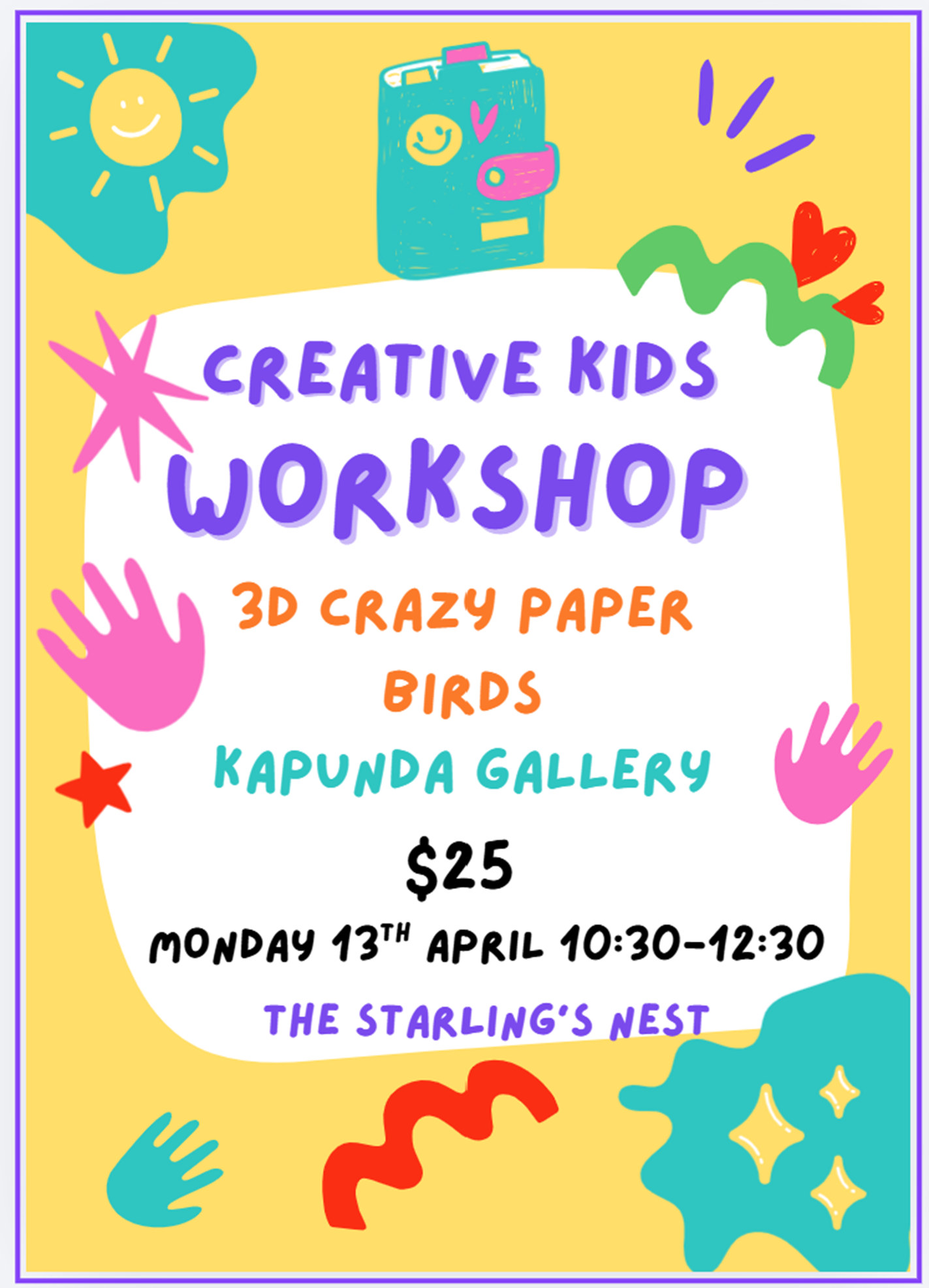 3D Crazy paper birds kids workshop