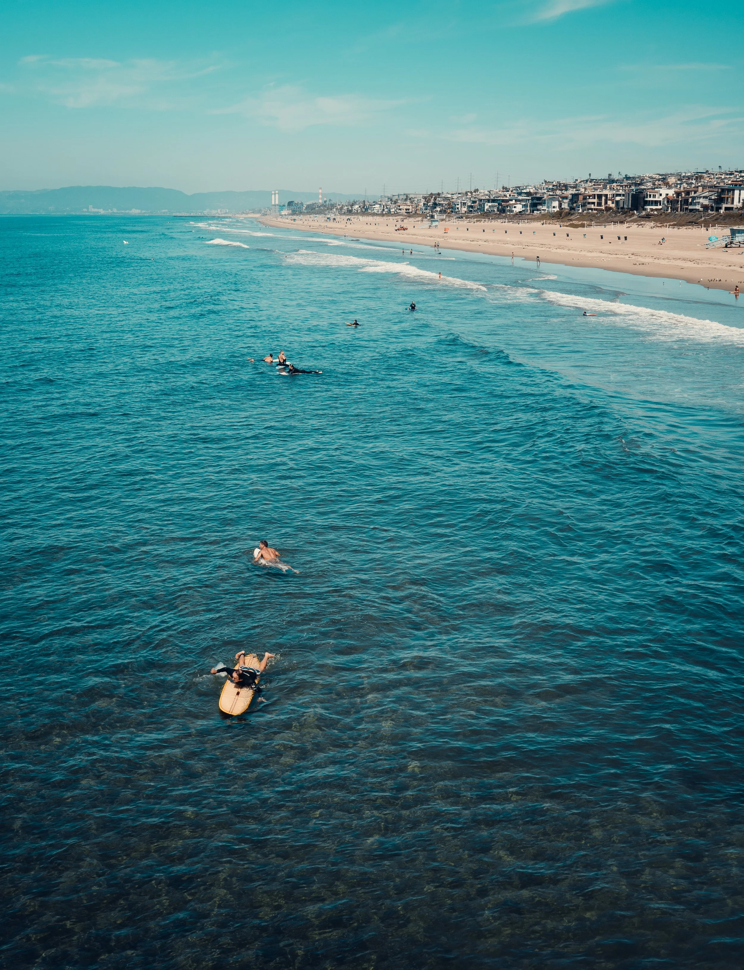 Manhattan Beach Surfing View in California
