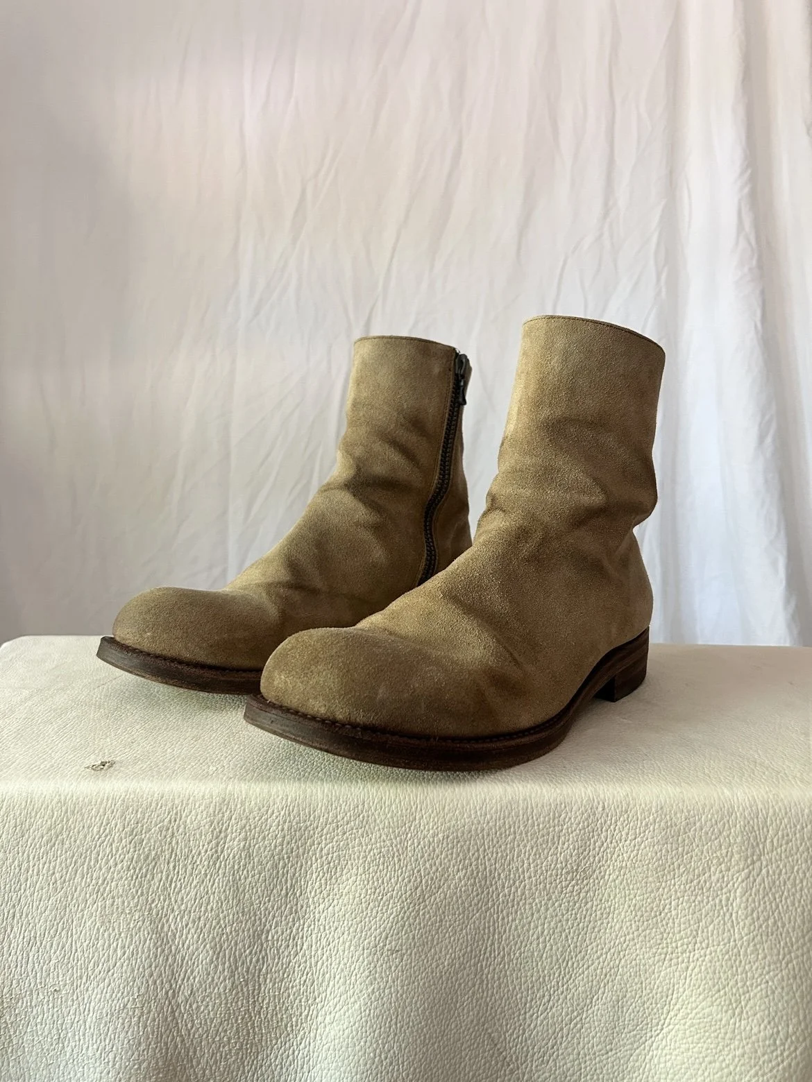 靴 attachment suede leather side zip boots Solekeeper