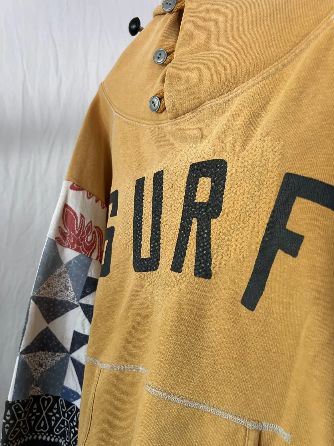 kapital surf パーカー　イエロー　パッチワーク　キャピタル Kapital Surf Hoodie (4) — Solekeeper