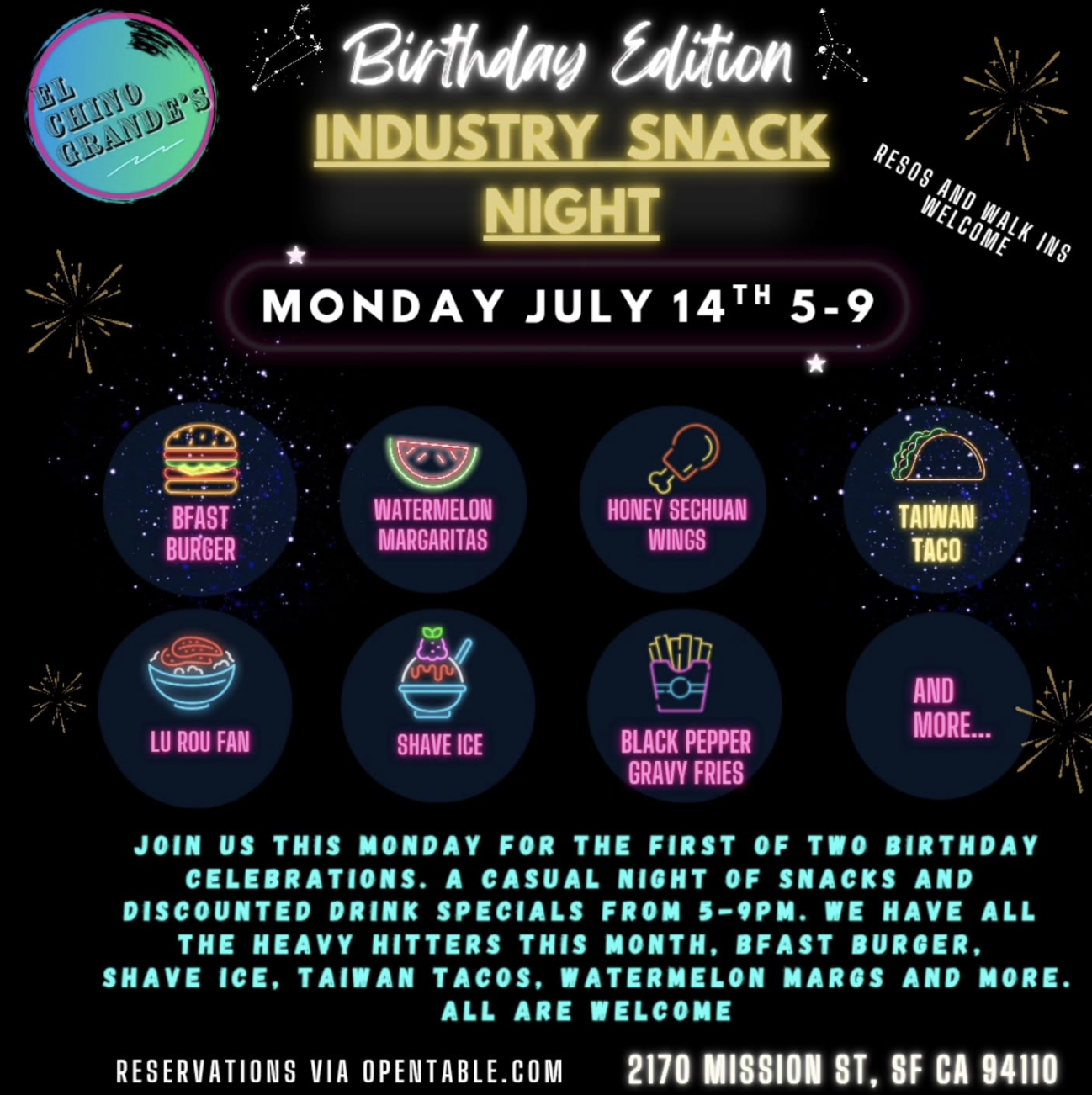 INDUSTRY SNACK NIGHT | BIRTHDAY EDITION