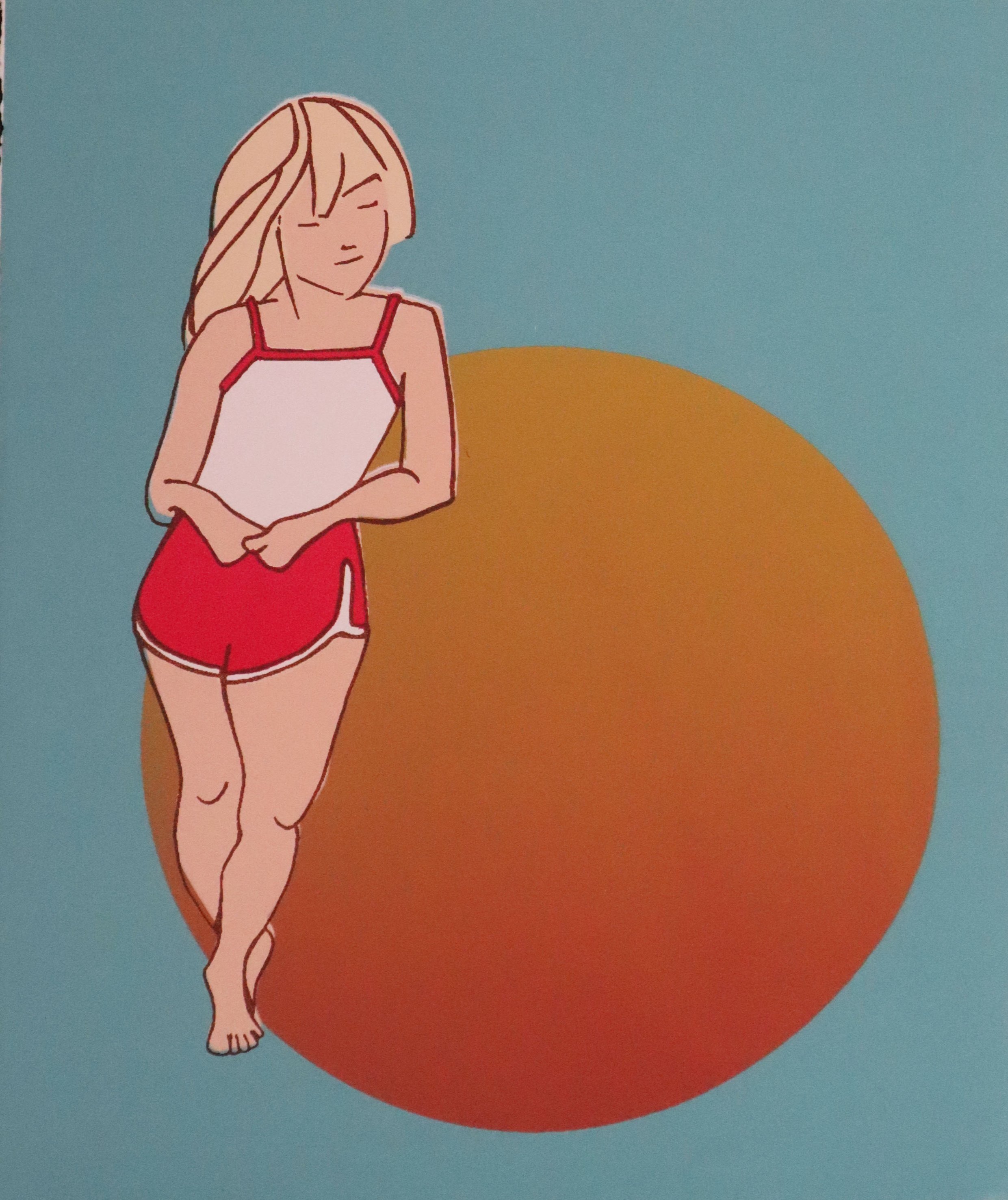 "Chase the Sun " (orange) 2025
Silk Screen Print on 250gsm paper
21 x 25 cm
Edition of 10 ?