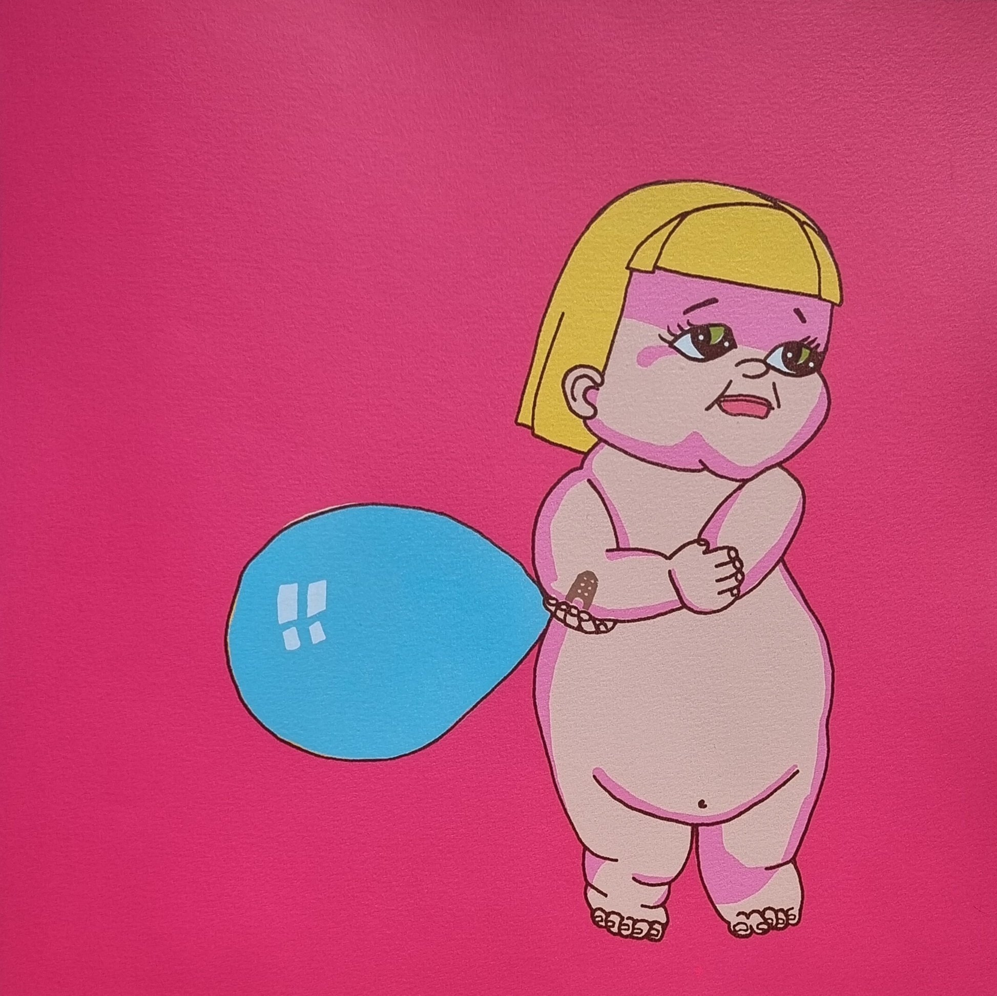 "Baby Doll has an Owie" 2024
Silk Screen Print on 250gsm paper
32 x 32 cm
Edition of 11