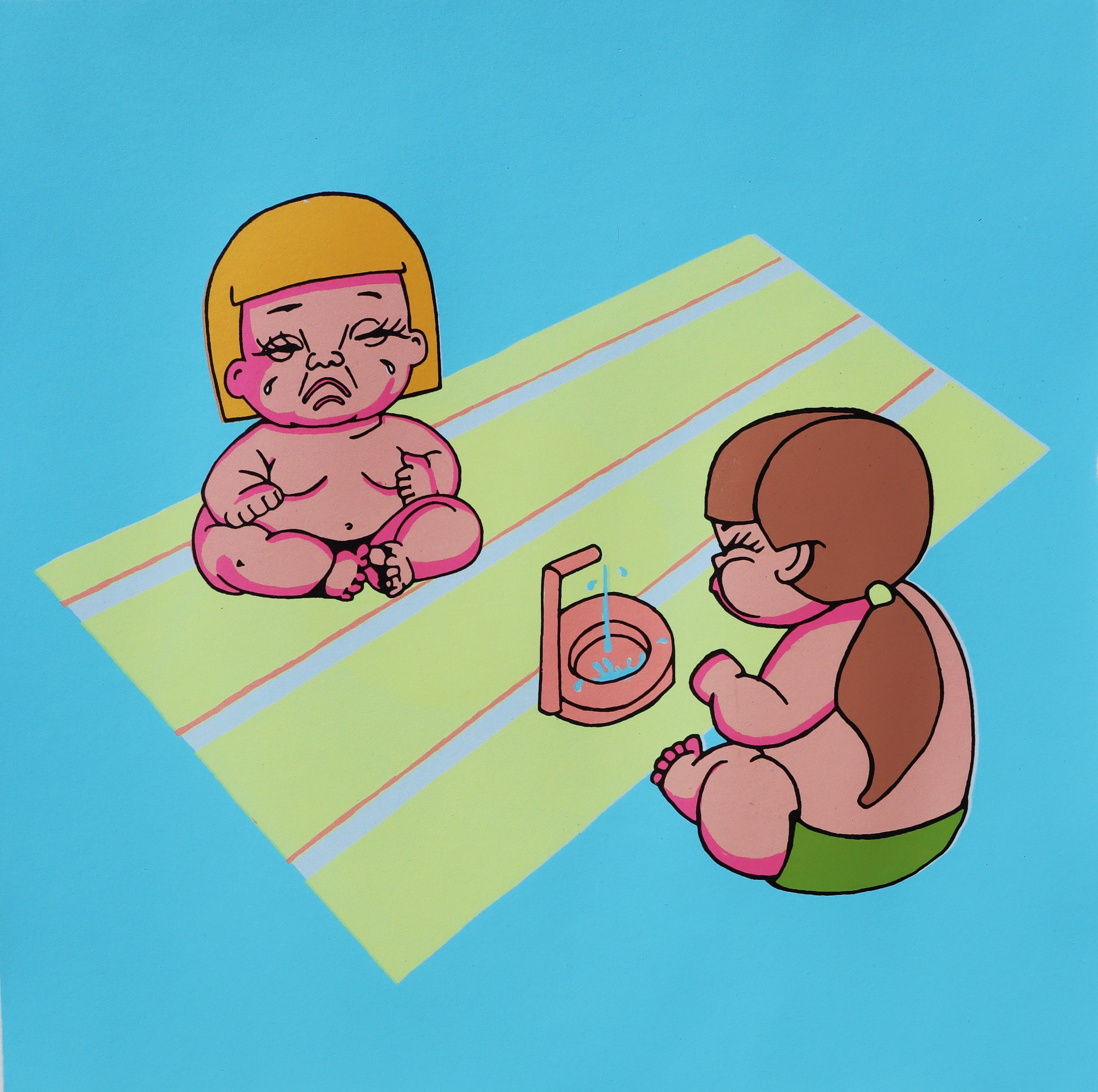 "Baby Doll throws a Tantrum" 2025
Silk Screen print on 250gsm paper
40 x 40 cm
Edition of 14