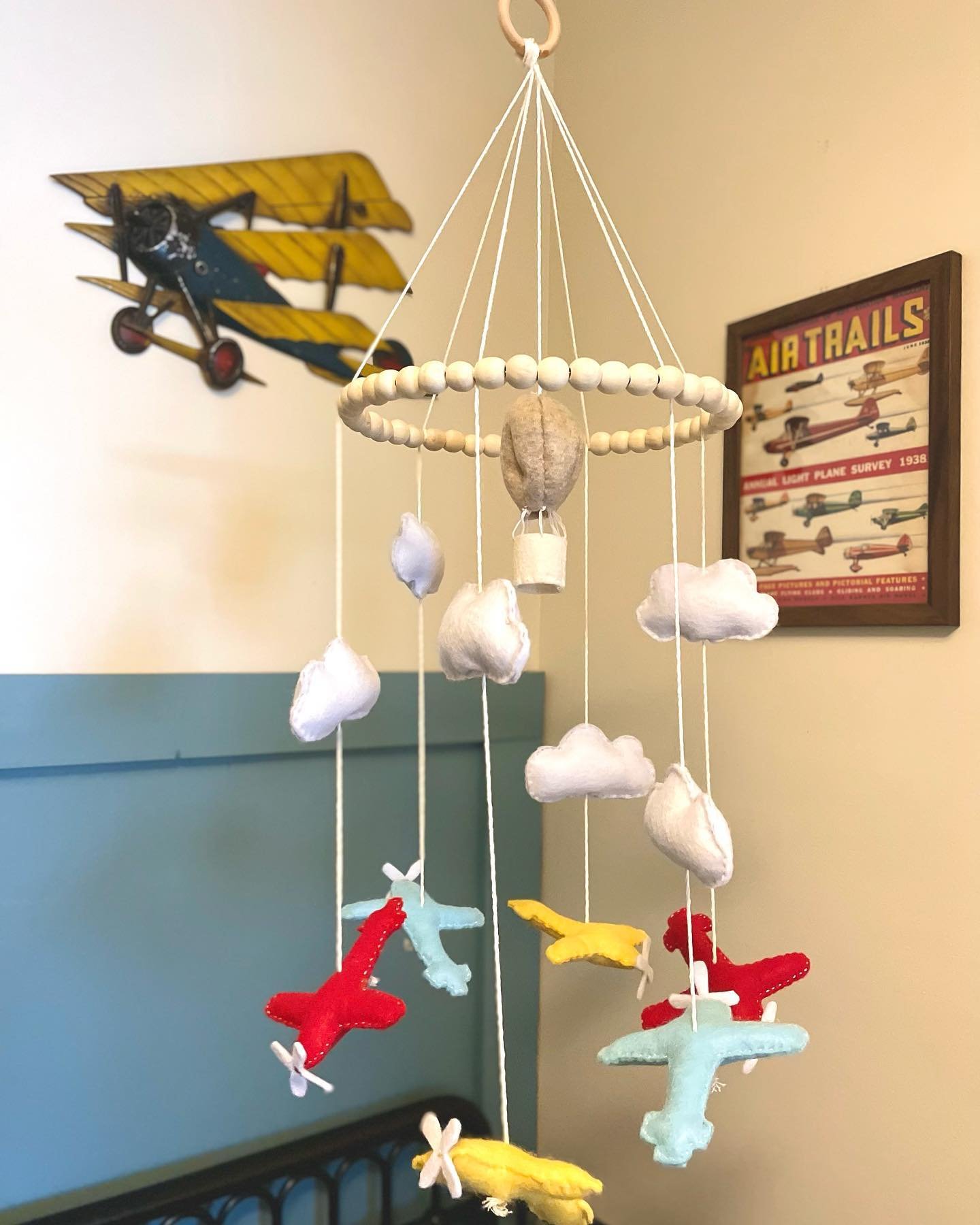 Hi friends, I&rsquo;m thinking about opening up a few spots for custom baby mobile orders. These are a couple I made for my baby and family members. I can work with you to coordinate your nursery theme! If you&rsquo;re interested, comment with a ❤️


