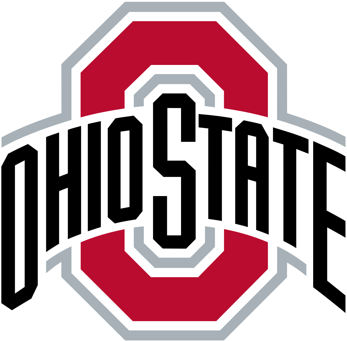 Logo of Ohio State University featuring a red and gray circular emblem with the letter 'O' and a buckeye leaf.