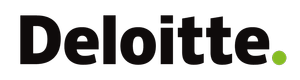Deloitte logo with black text and a small green dot