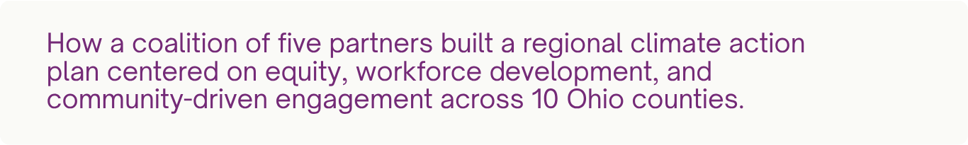 Columbus MSA Climate Pollution Grant (CPRG) Engagement and Plan Development