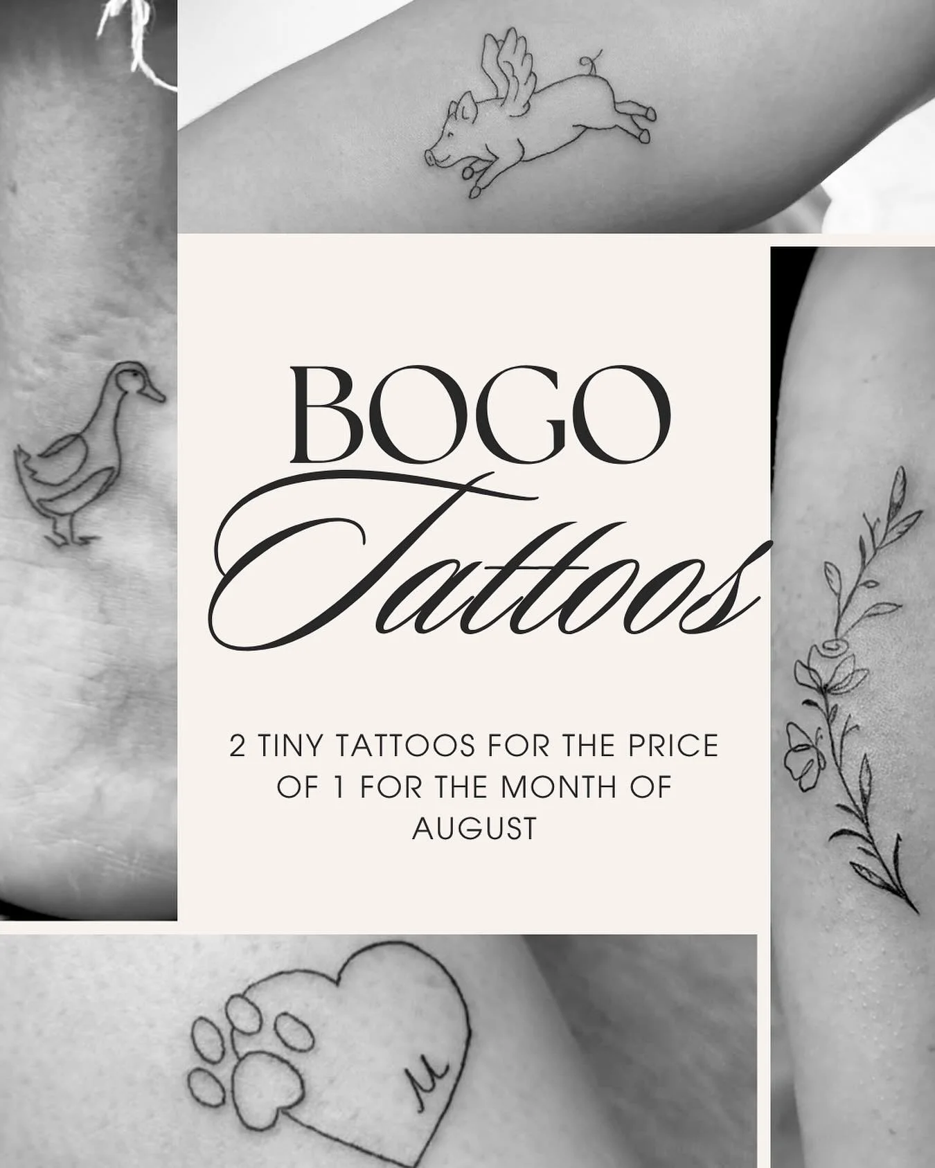Our August Promotion&hellip;. 

💣✨ BOGO Tattoos with Jenny ✨💣

Book a tattoo slot, regular $120, receive TWO tattoos! 

#winnipegtattoos #tattoo