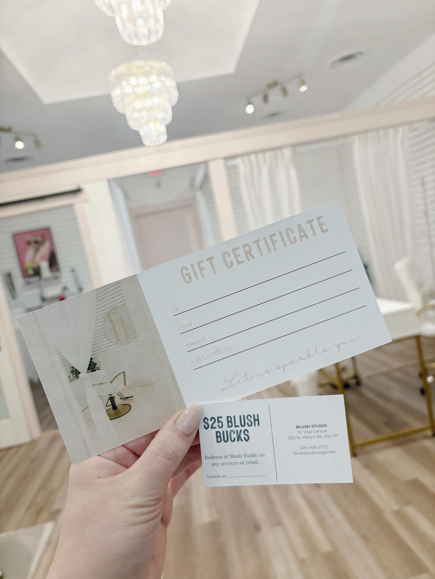 December 1 - 10
Purchase $120 in gift cards, get $25 free Blush Bucks! 

Who doesn&rsquo;t love a good deal?
Let us sparkle you ✨