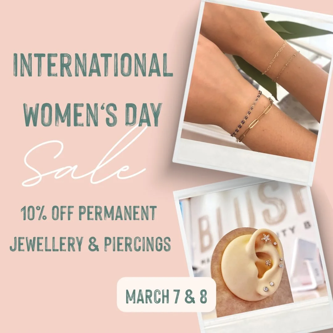 Come celebrate International Women&rsquo;s Day with us! 💖 
✨ Enjoy 10% off piercings and permanent jewellery March 7 &amp; 8 ✨
👧🏼 Excludes kids piercings. 
🌸 Limited availability 

#internationalwomensday #winnipegpiercing #winnipegpermanentjewel