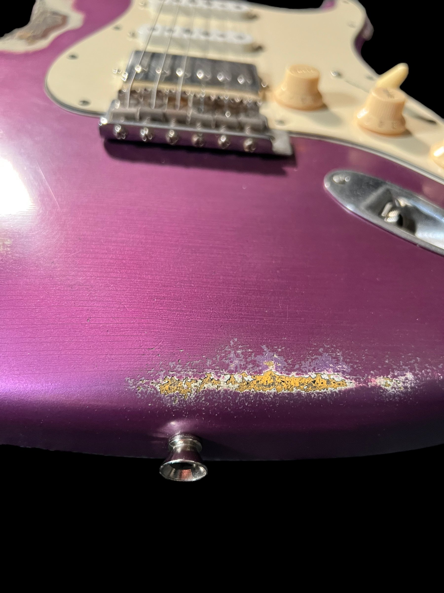 10S Guitars - HSS Strat Purple Over Sunburst Relic 3.JPG
