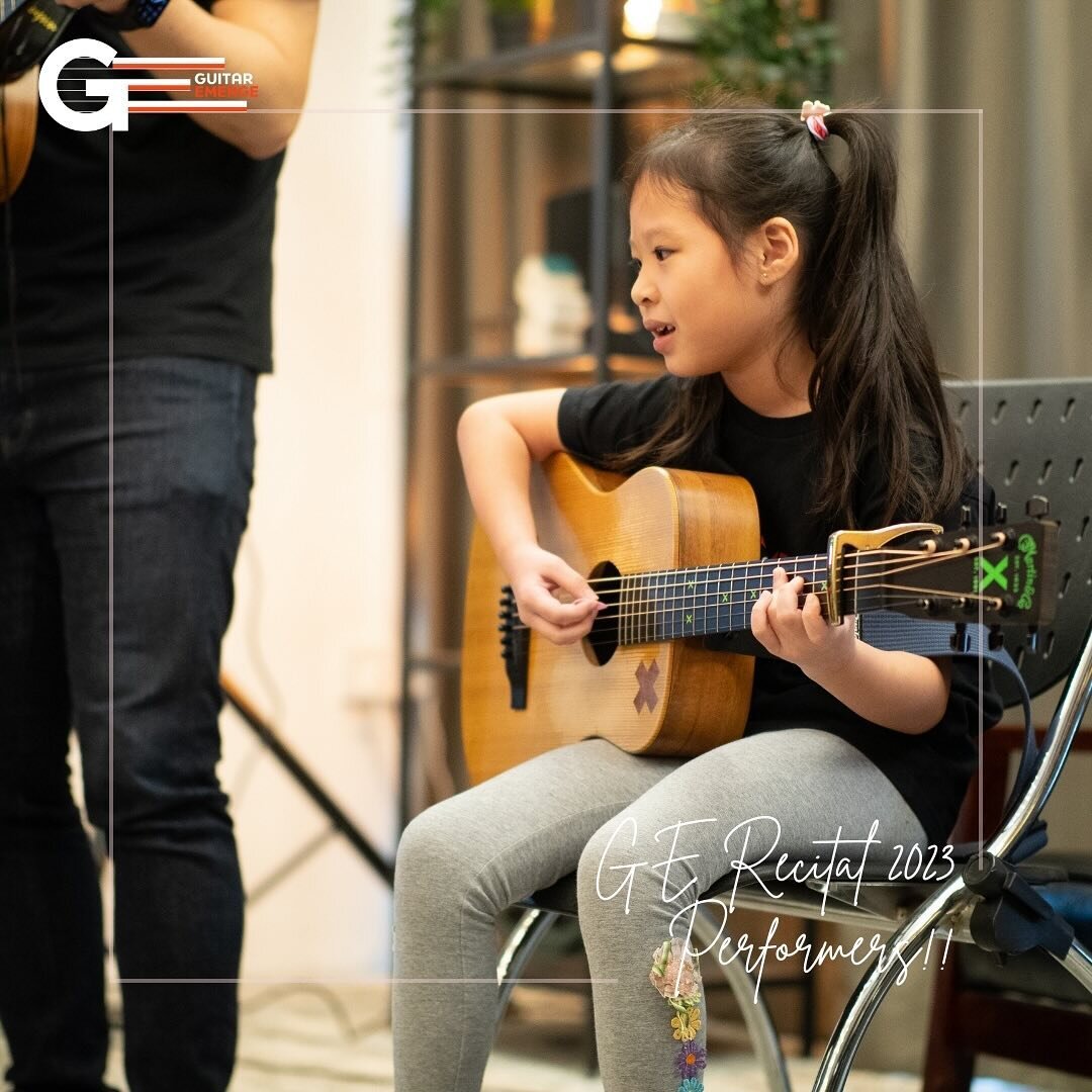 Throwback to Jamie, who recently performed at GE Recital 2023! Jamie shows her joyfulness in her playing. Never fails to turn up for lesson on time and shares her smile for all of us! Find your joy by picking up the guitar today &amp; start your jour